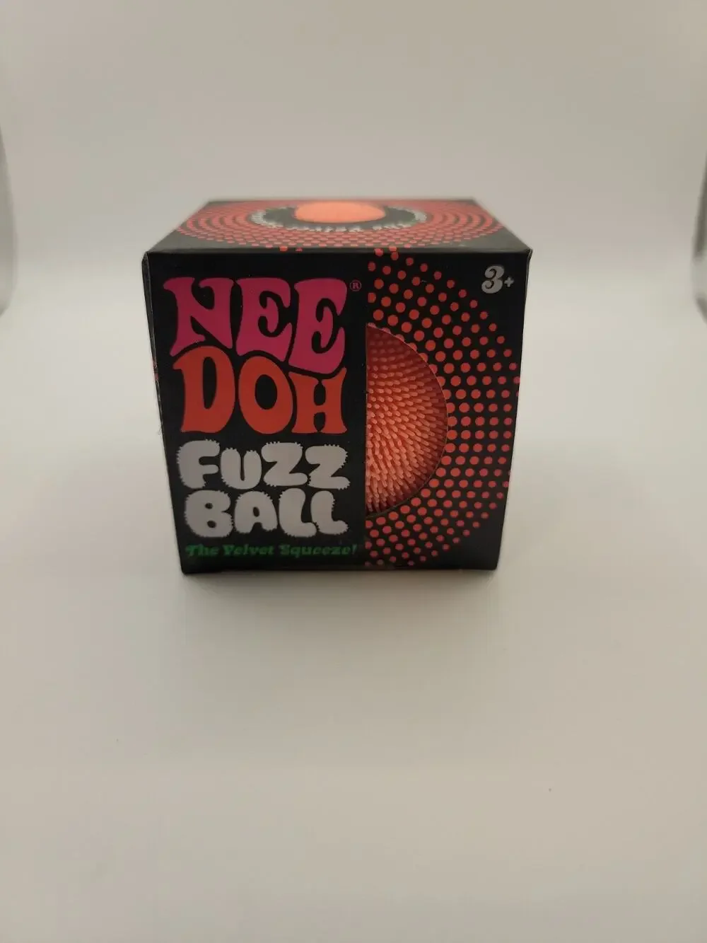 Needoh FUZZ BALL Flower Power Nee Doh Squish Stress Ball NEE-DOH Fuzzball Orange